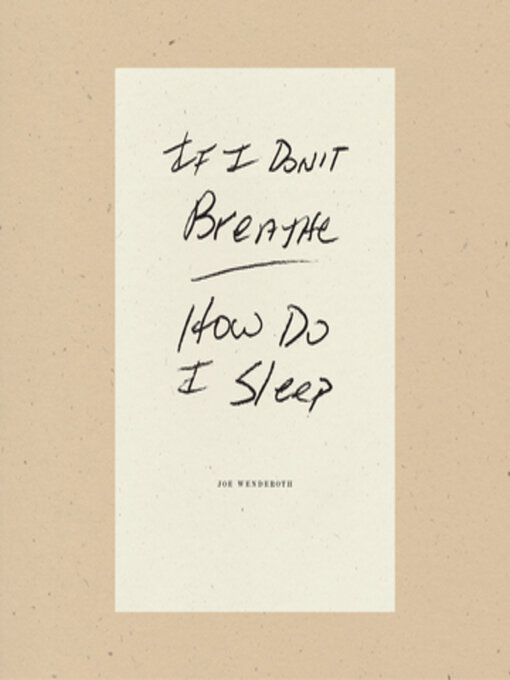 Title details for If I Don't Breathe How Do I Sleep by Joe Wenderoth - Available